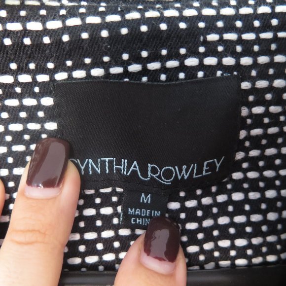 Cynthia Rowley Black and White Embroidered Blazer - Picture 5 of 8